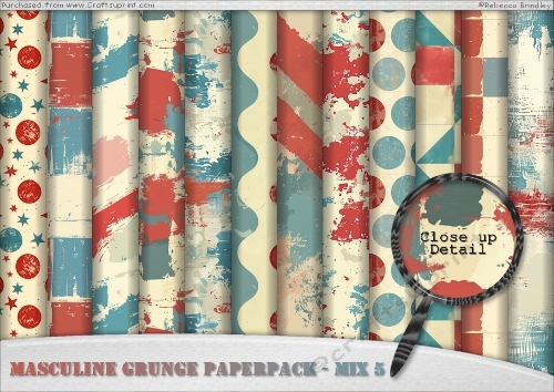 Masculine Grunge Paperpack - Mix 5