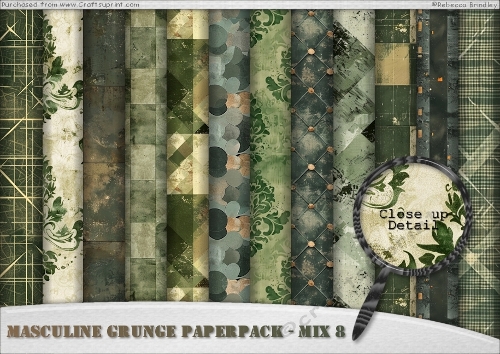 Masculine Grunge Paperpack - Mix 8
