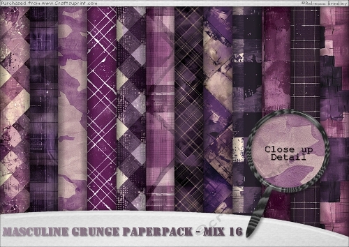 Masculine Grunge Paperpack - Mix 16