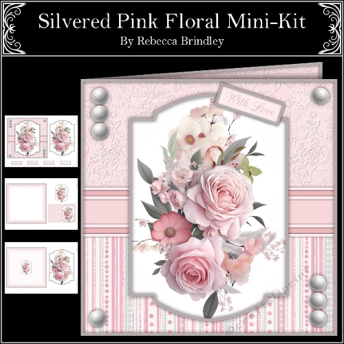 Silvered Pink Floral Mini-Kit