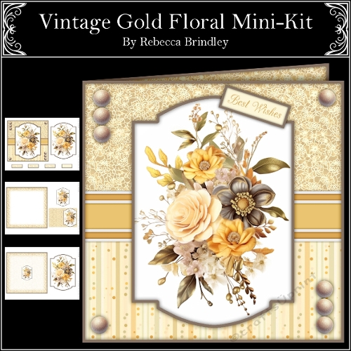Vintage Gold Floral Mini-Kit