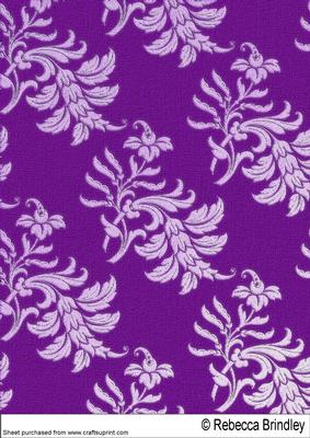 Beautiful Brocade Backing Paper in Purple