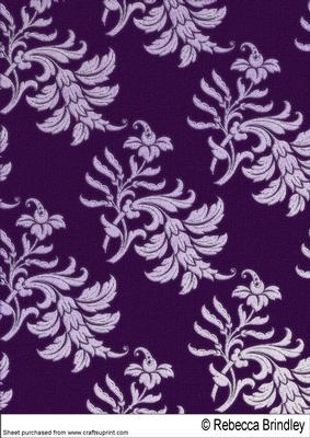 Beautiful Brocade Backing Paper in Aubergine