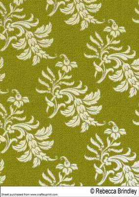 Beautiful Brocade Backing Paper in Olive