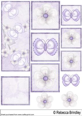 Purple Flutterby Blossoms Toppers