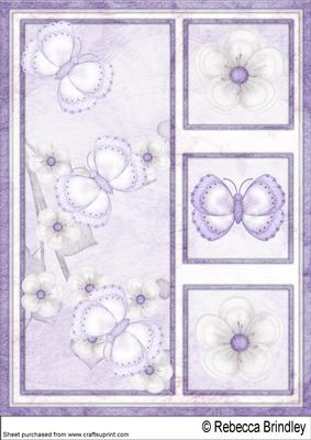 Purple Flutterby Blossoms A4