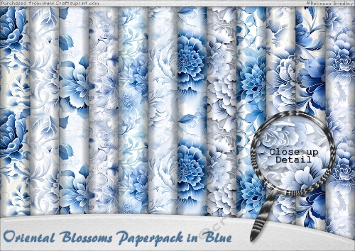 Oriental Blossoms Paperpack in Blue