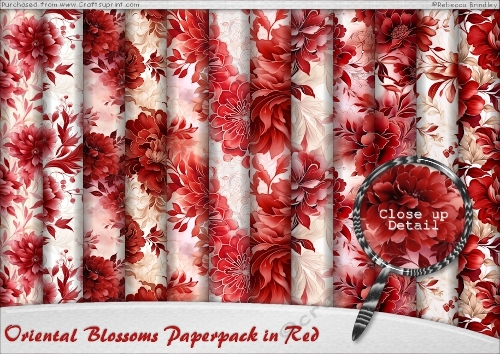 Oriental Blossoms Paperpack in Red