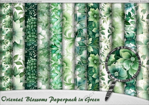 Oriental Blossoms Paperpack in Green