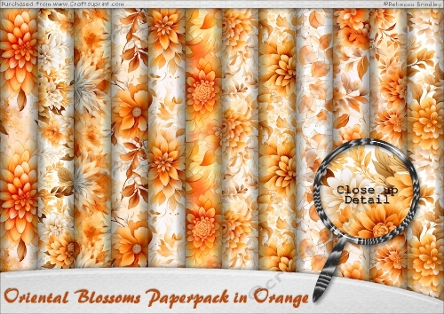 Oriental Blossoms Paperpack in Orange