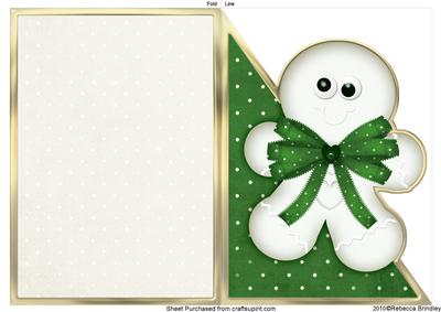 Cut and Fold Christmas Gingerbread in Green