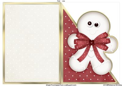 Cut and Fold Christmas Gingerbread in Red
