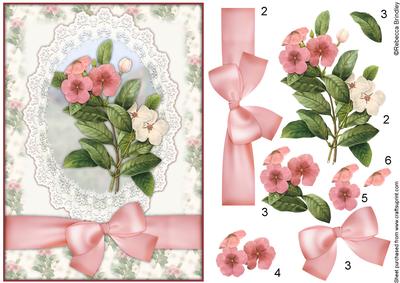 Pink and White Periwinkle Decoupage