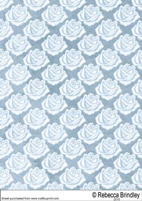 Porcelain Blue Roses Backing Paper 1