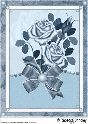 Porcelain Blue Roses A4