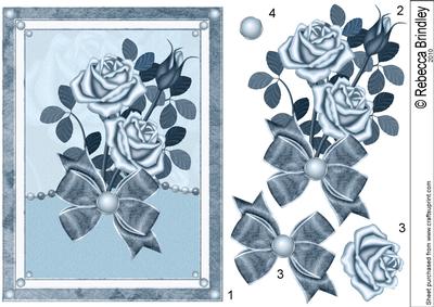 Porcelain Blue Roses Decoupage