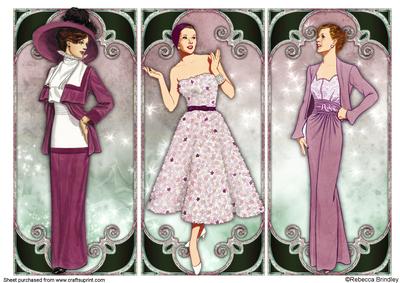 Pink Dreams Vintage Ladies Panels or Toppers