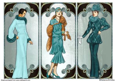 Tantalizing Turquoise Vintage Ladies Panels or Toppers
