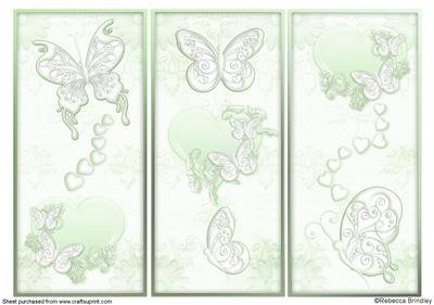 Romantic Butterflies in Peppermint Green