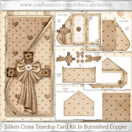 Silken Cross Teardop Card Kit in Burnished Copper
