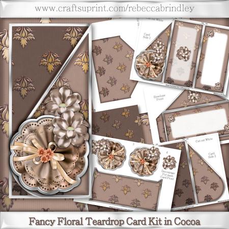 Fancy Floral Teardrop Card Kit in Cocoa