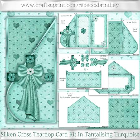 Silken Cross Teardop Card Kit in Tantalising Turquoise