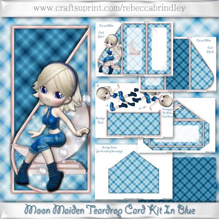 Moon Maiden Teardrop Card Kit in Blue