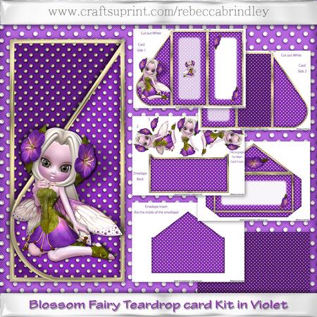 Blossom Fairy Teardrop Card Kit in Violet