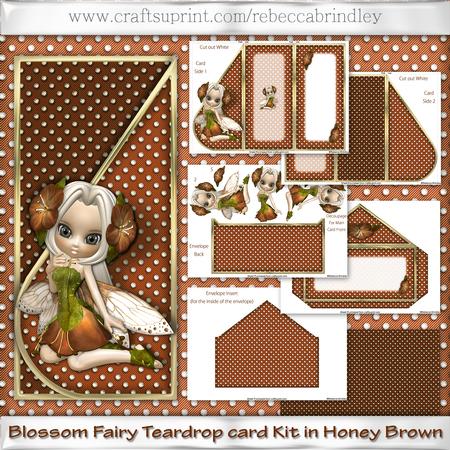 Blossom Fairy Teardrop Card Kit in Honey Brown