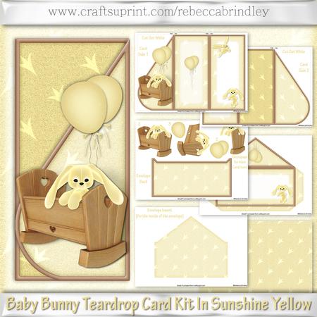 Baby Bunny Teardrop Card Kit in Sunshine Yellow