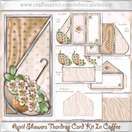April Showers Teardrop Card Kit in Coffee
