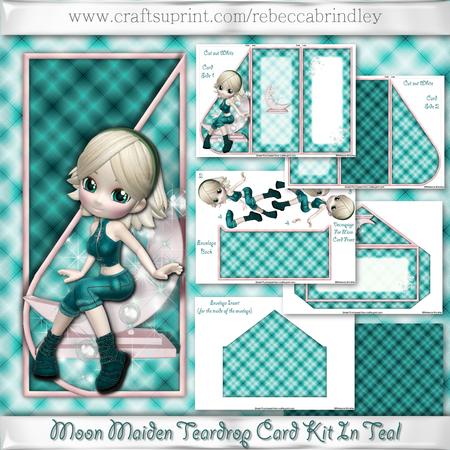 Moon Maiden Teardrop Card Kit in Teal