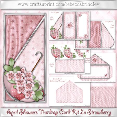 April Showers Teardrop Card Kit in Strawberry