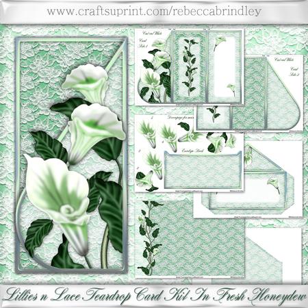 Lillies N Lace Teardrop Card Kit in Fresh Honeydew