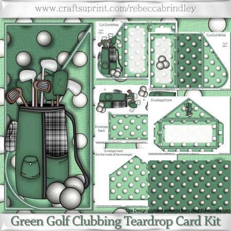Green Golf Clubbing Teardrop Card Kit