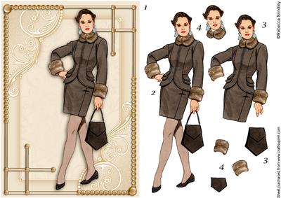 Flirty Frocks in Honey Decoupage