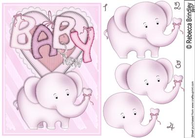 Baby Nellie in Pink Decoupage