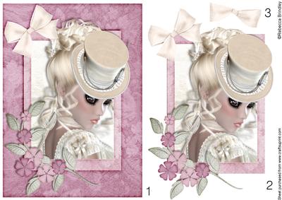 Top Hat Totty Decoupage