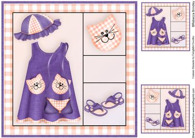 Little Miss 8x8 Card Front in Purple and Peach