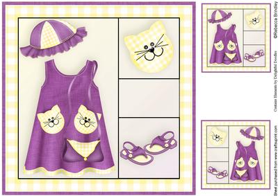Little Miss 8x8 Card Front in Raspberry and Lemon