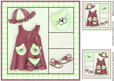 Little Miss 8x8 Card Front in Passionfruit and Kiwi
