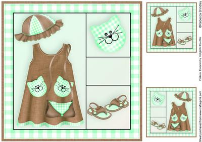 Little Miss 8x8 Card Front in Chocolate and Mint