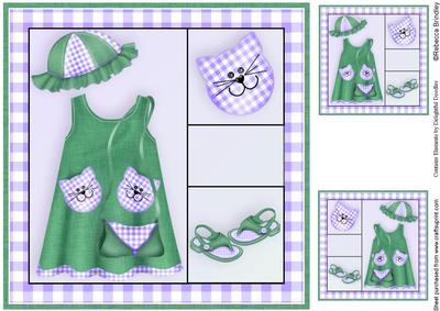 Little Miss 8x8 Card Front in Heather and Fern