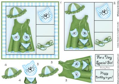 Little Miss 5x5 Decoupage in Sky and Forest