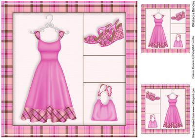 Frocking It 8x8 Card Front in Pink