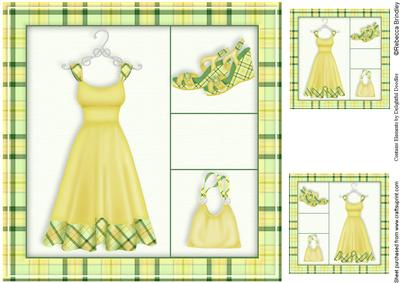Frocking It 8x8 Card Front in Lemon