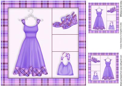 Frocking It 8x8 Card Front in Purple