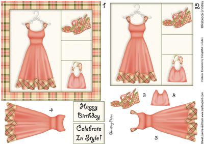 Frocking It 5x5 Decoupage in Strawberry