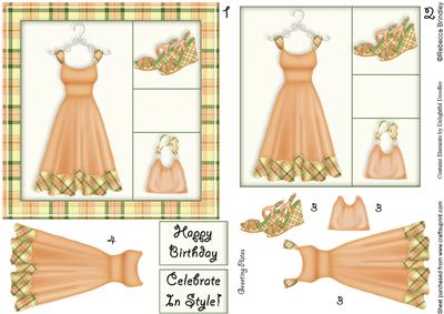 Frocking It 5x5 Decoupage in Peach