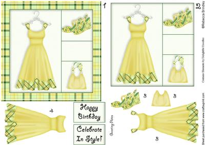 Frocking It 5x5 Decoupage in Lemon